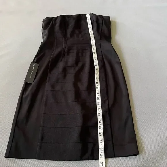 Ann Taylor NWT Grosgrain Satin Tuxedo Boning Panel Strapless Cocktail Dress Sz 4 - Picture 2 of 8